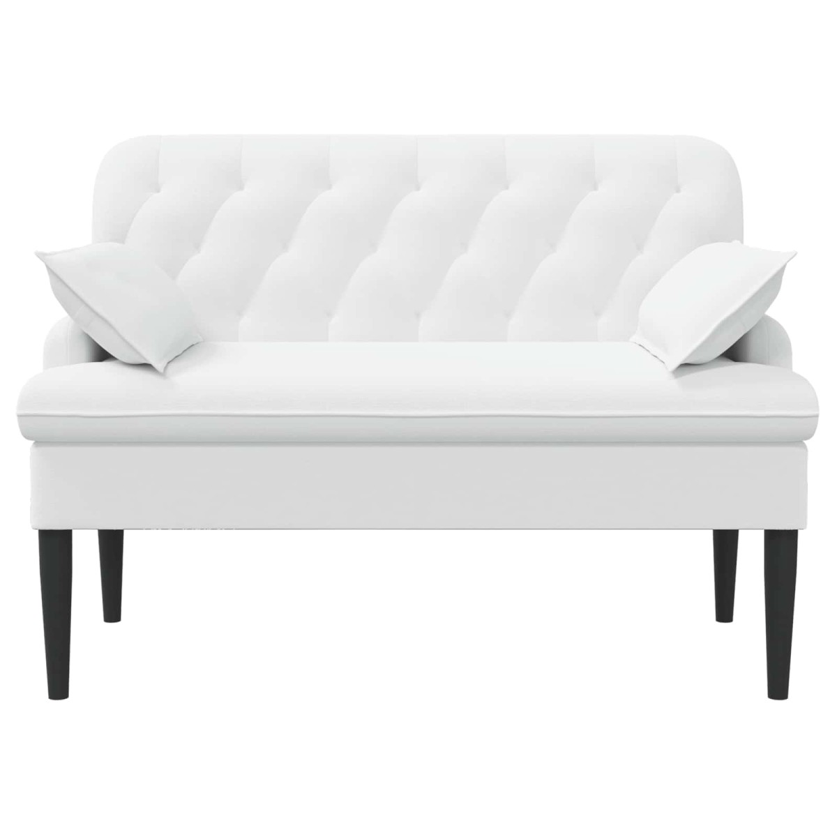 vidaXL Love seat με κουμπιά Λευκό 111 x 68 x 80 εκ. Ύφασμα