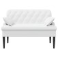 vidaXL Love seat με κουμπιά Λευκό 111 x 68 x 80 εκ. Ύφασμα