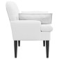 vidaXL Love seat με κουμπιά Λευκό 111 x 68 x 80 εκ. Ύφασμα