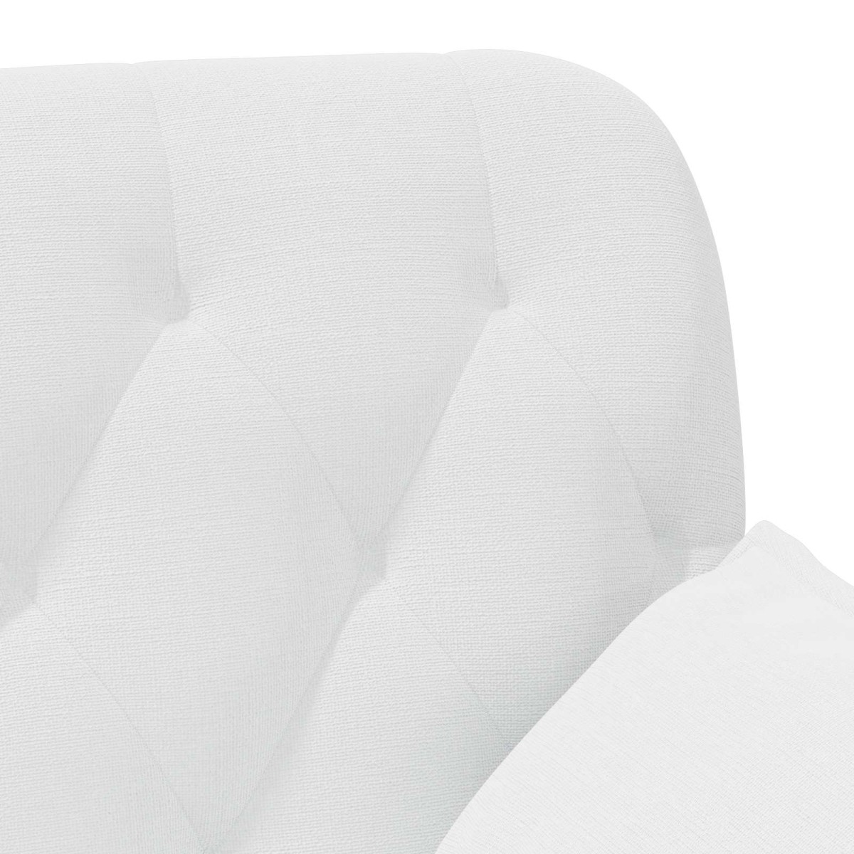 vidaXL Love seat με κουμπιά Λευκό 111 x 68 x 80 εκ. Ύφασμα