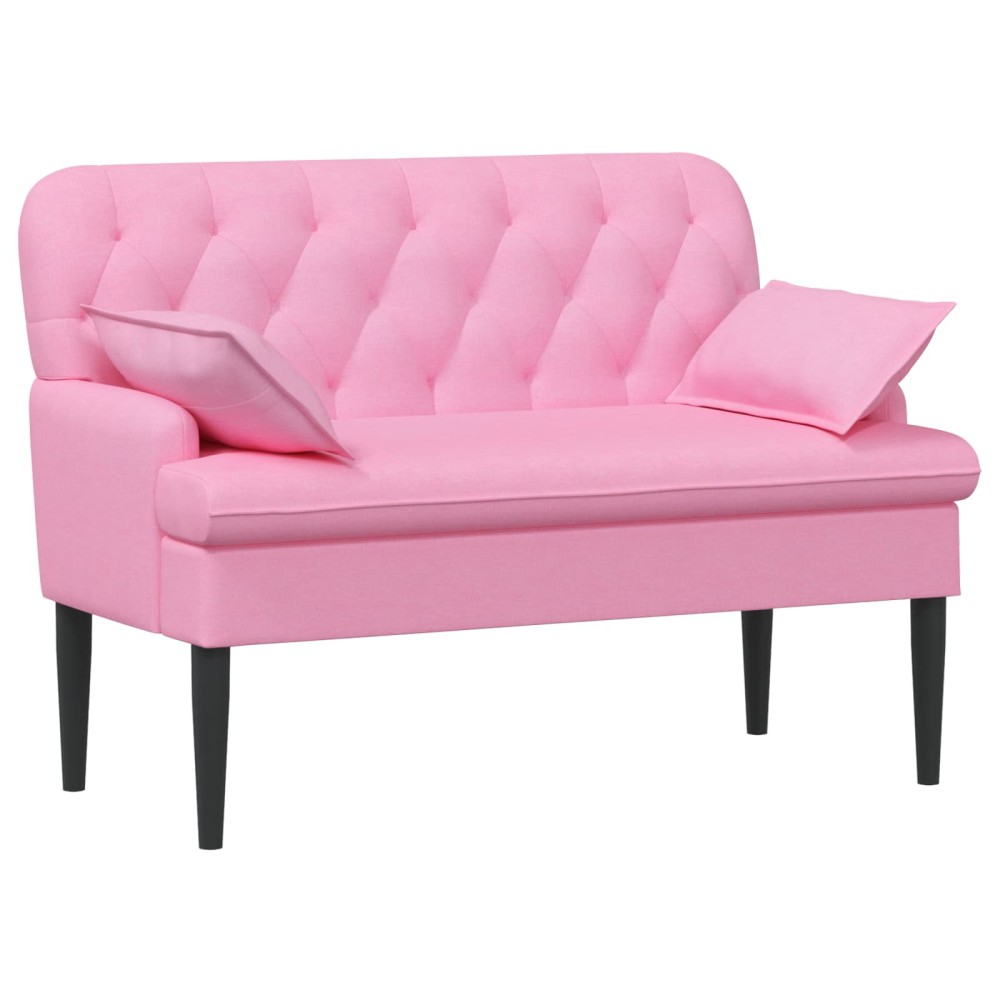 vidaXL Love seat με κουμπιά Ροζ 111 x 68 x 80 εκ. Ύφασμα