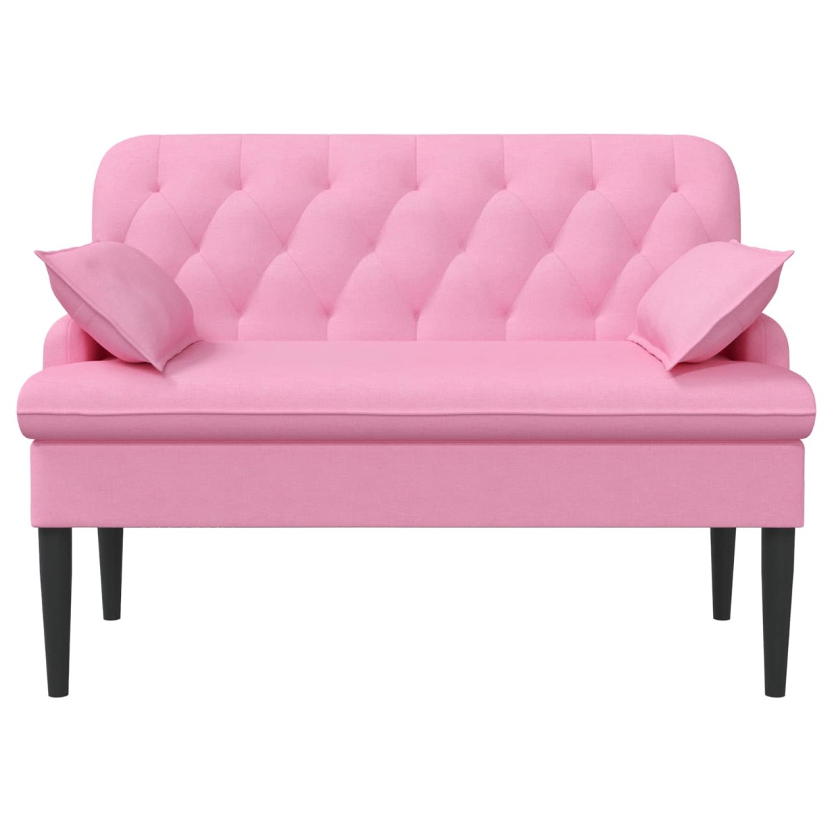 vidaXL Love seat με κουμπιά Ροζ 111 x 68 x 80 εκ. Ύφασμα