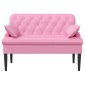 vidaXL Love seat με κουμπιά Ροζ 111 x 68 x 80 εκ. Ύφασμα