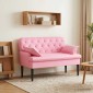 vidaXL Love seat με κουμπιά Ροζ 111 x 68 x 80 εκ. Ύφασμα