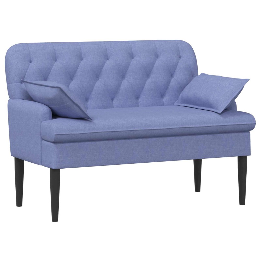 vidaXL Love seat με κουμπιά Μπλε τζην 111 x 68 x 80 εκ. Ύφασμα