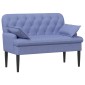 vidaXL Love seat με κουμπιά Μπλε τζην 111 x 68 x 80 εκ. Ύφασμα