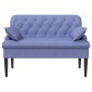vidaXL Love seat με κουμπιά Μπλε τζην 111 x 68 x 80 εκ. Ύφασμα