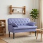 vidaXL Love seat με κουμπιά Μπλε τζην 111 x 68 x 80 εκ. Ύφασμα