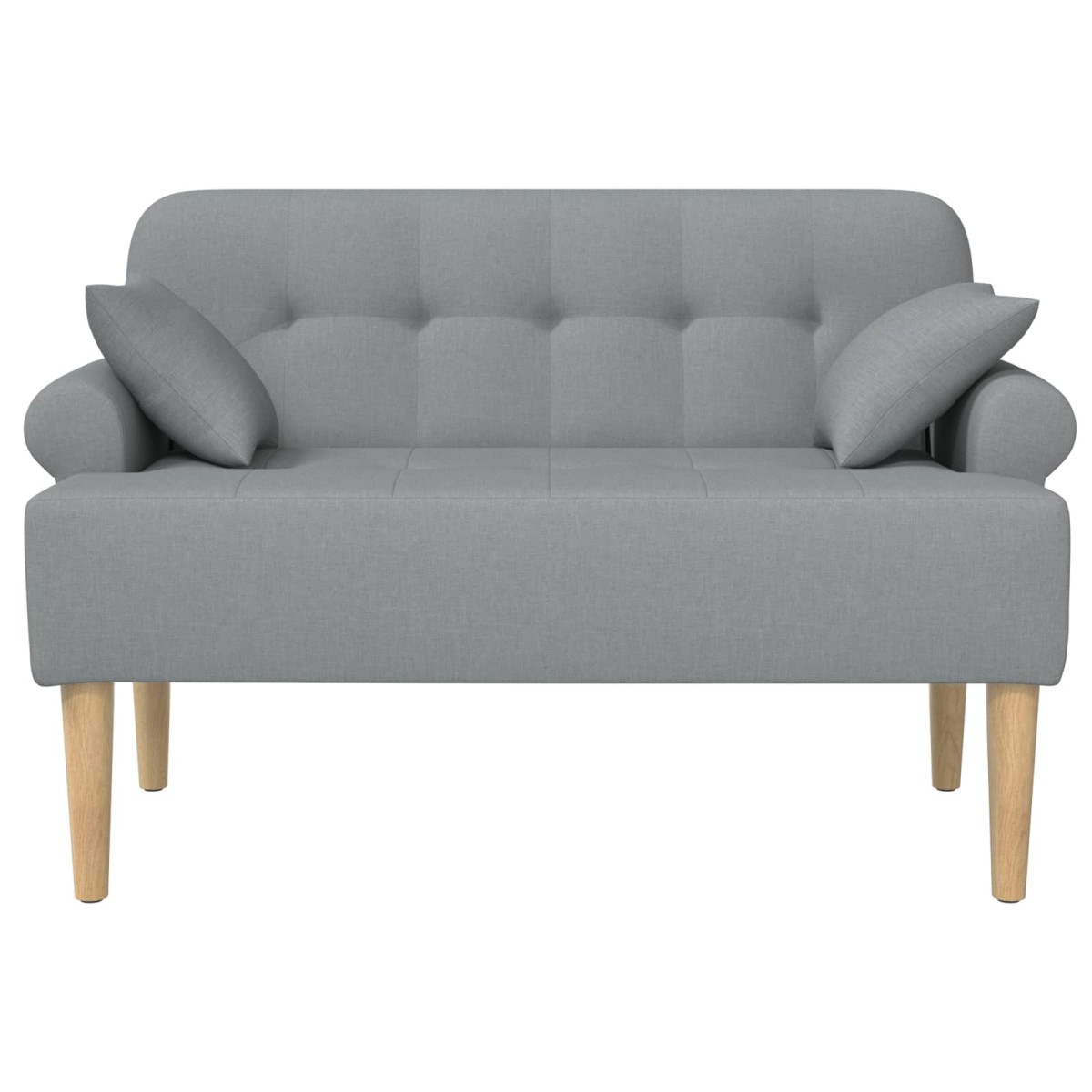 vidaXL Love seat με κουμπιά Ανοιχτό γκρι 120 x 65 x 79 εκ Ύφασμα