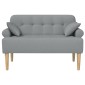 vidaXL Love seat με κουμπιά Ανοιχτό γκρι 120 x 65 x 79 εκ Ύφασμα