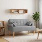 vidaXL Love seat με κουμπιά Ανοιχτό γκρι 120 x 65 x 79 εκ Ύφασμα
