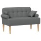 vidaXL Love seat με κουμπιά Σκούρο Γκρι 120 x 65 x 79 εκ Ύφασμα