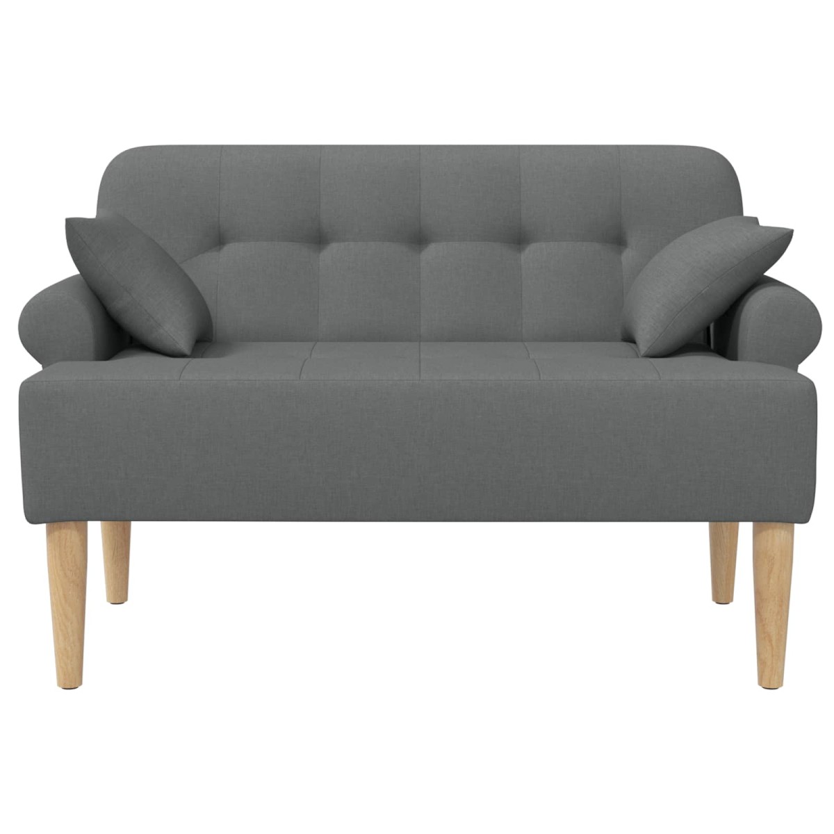 vidaXL Love seat με κουμπιά Σκούρο Γκρι 120 x 65 x 79 εκ Ύφασμα