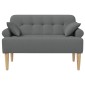vidaXL Love seat με κουμπιά Σκούρο Γκρι 120 x 65 x 79 εκ Ύφασμα