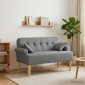 vidaXL Love seat με κουμπιά Σκούρο Γκρι 120 x 65 x 79 εκ Ύφασμα