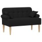 vidaXL Love seat με κουμπιά Μαύρο 120 x 65 x 79 εκ Ύφασμα