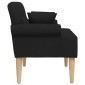 vidaXL Love seat με κουμπιά Μαύρο 120 x 65 x 79 εκ Ύφασμα
