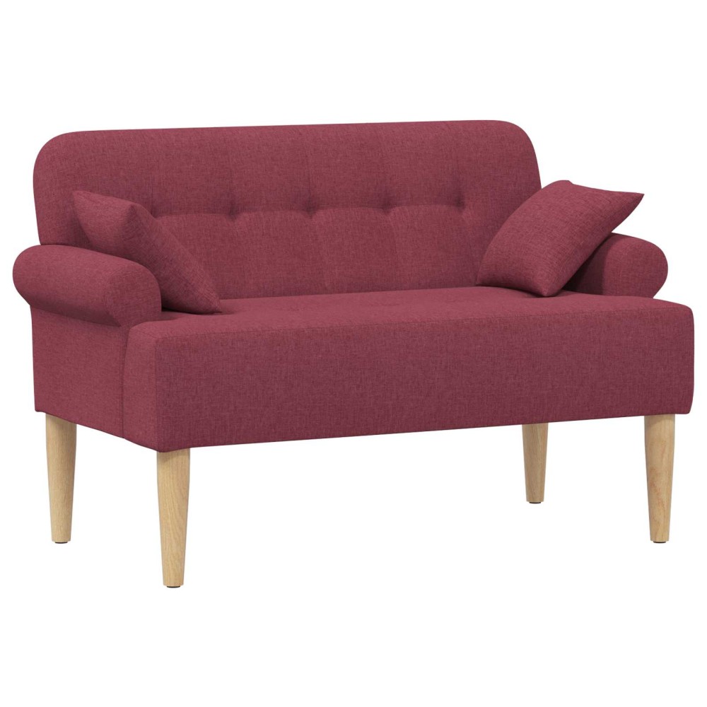 vidaXL Love seat με κουμπιά Κόκκινο 120 x 65 x 79 εκ Ύφασμα