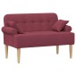 vidaXL Love seat με κουμπιά Κόκκινο 120 x 65 x 79 εκ Ύφασμα