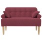 vidaXL Love seat με κουμπιά Κόκκινο 120 x 65 x 79 εκ Ύφασμα