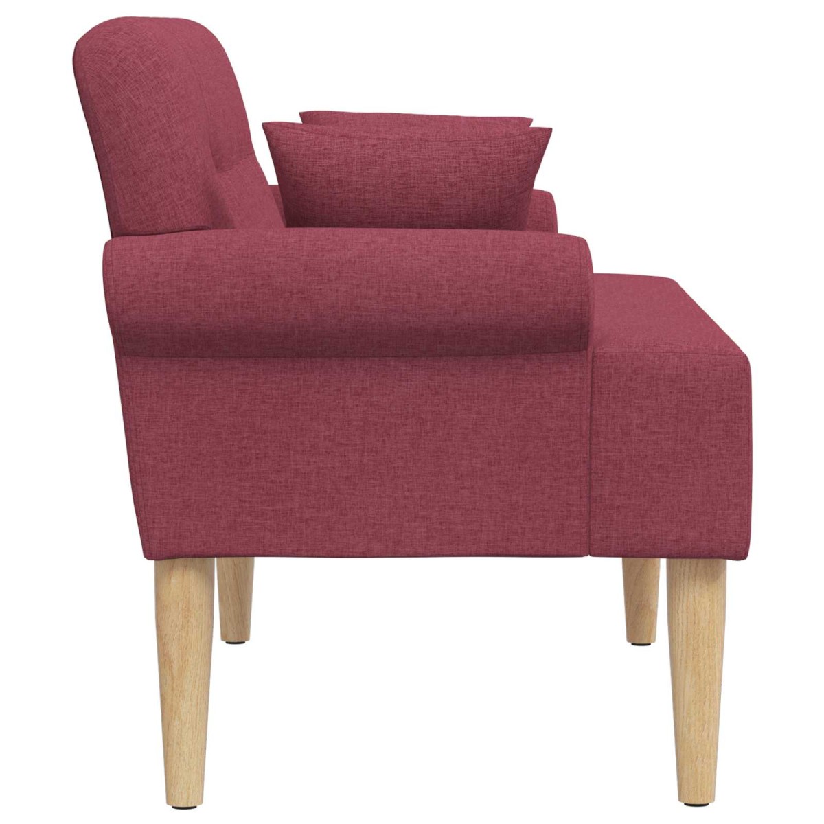 vidaXL Love seat με κουμπιά Κόκκινο 120 x 65 x 79 εκ Ύφασμα