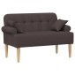 vidaXL Love seat με κουμπιά Σκούρο Καφέ 120 x 65 x 79 εκ Ύφασμα