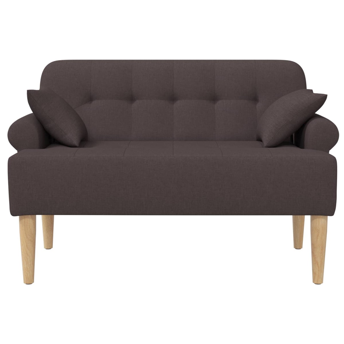 vidaXL Love seat με κουμπιά Σκούρο Καφέ 120 x 65 x 79 εκ Ύφασμα