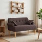 vidaXL Love seat με κουμπιά Σκούρο Καφέ 120 x 65 x 79 εκ Ύφασμα