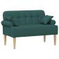 vidaXL Love seat με κουμπιά Σκούρο Πράσινο 120 x 65 x 79 εκ Ύφασμα
