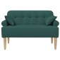 vidaXL Love seat με κουμπιά Σκούρο Πράσινο 120 x 65 x 79 εκ Ύφασμα