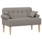vidaXL Love seat με κουμπιά Taupe 120 x 65 x 79 εκ Ύφασμα