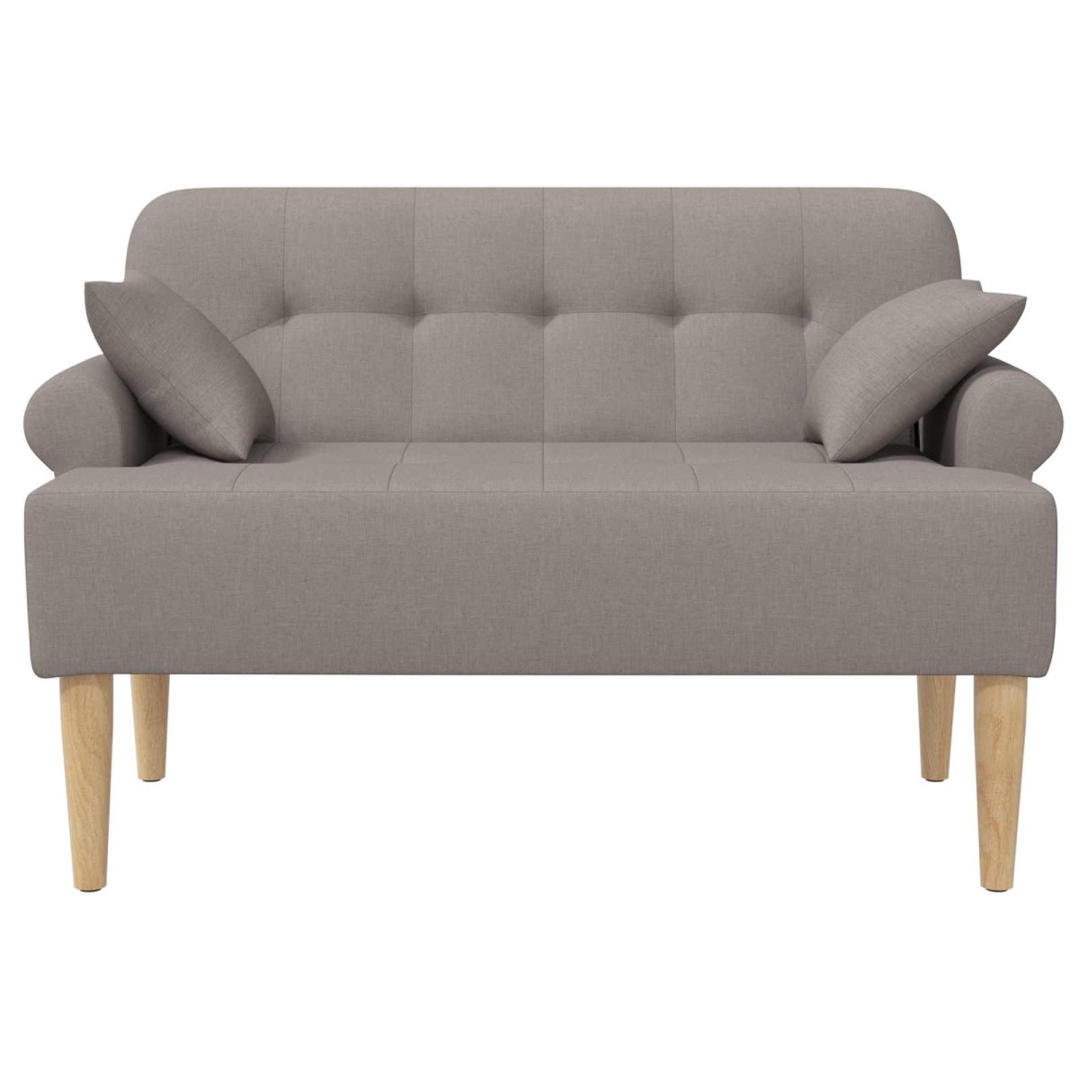 vidaXL Love seat με κουμπιά Taupe 120 x 65 x 79 εκ Ύφασμα