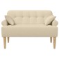 vidaXL Love seat με κουμπιά Κρεμ 120 x 65 x 79 εκ Ύφασμα