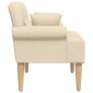 vidaXL Love seat με κουμπιά Κρεμ 120 x 65 x 79 εκ Ύφασμα