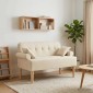 vidaXL Love seat με κουμπιά Κρεμ 120 x 65 x 79 εκ Ύφασμα