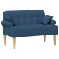 vidaXL Love seat με κουμπιά Μπλε 120 x 65 x 79 εκ Ύφασμα