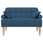 vidaXL Love seat με κουμπιά Μπλε 120 x 65 x 79 εκ Ύφασμα