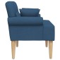 vidaXL Love seat με κουμπιά Μπλε 120 x 65 x 79 εκ Ύφασμα