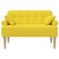 vidaXL Love seat με κουμπιά Ανοιχτό Κίτρινο 120 x 65 x 79 εκ Ύφασμα