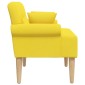 vidaXL Love seat με κουμπιά Ανοιχτό Κίτρινο 120 x 65 x 79 εκ Ύφασμα
