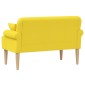 vidaXL Love seat με κουμπιά Ανοιχτό Κίτρινο 120 x 65 x 79 εκ Ύφασμα
