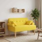 vidaXL Love seat με κουμπιά Ανοιχτό Κίτρινο 120 x 65 x 79 εκ Ύφασμα