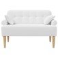 vidaXL Love seat με κουμπιά Λευκό 120 x 65 x 79 εκ Ύφασμα