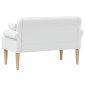 vidaXL Love seat με κουμπιά Λευκό 120 x 65 x 79 εκ Ύφασμα