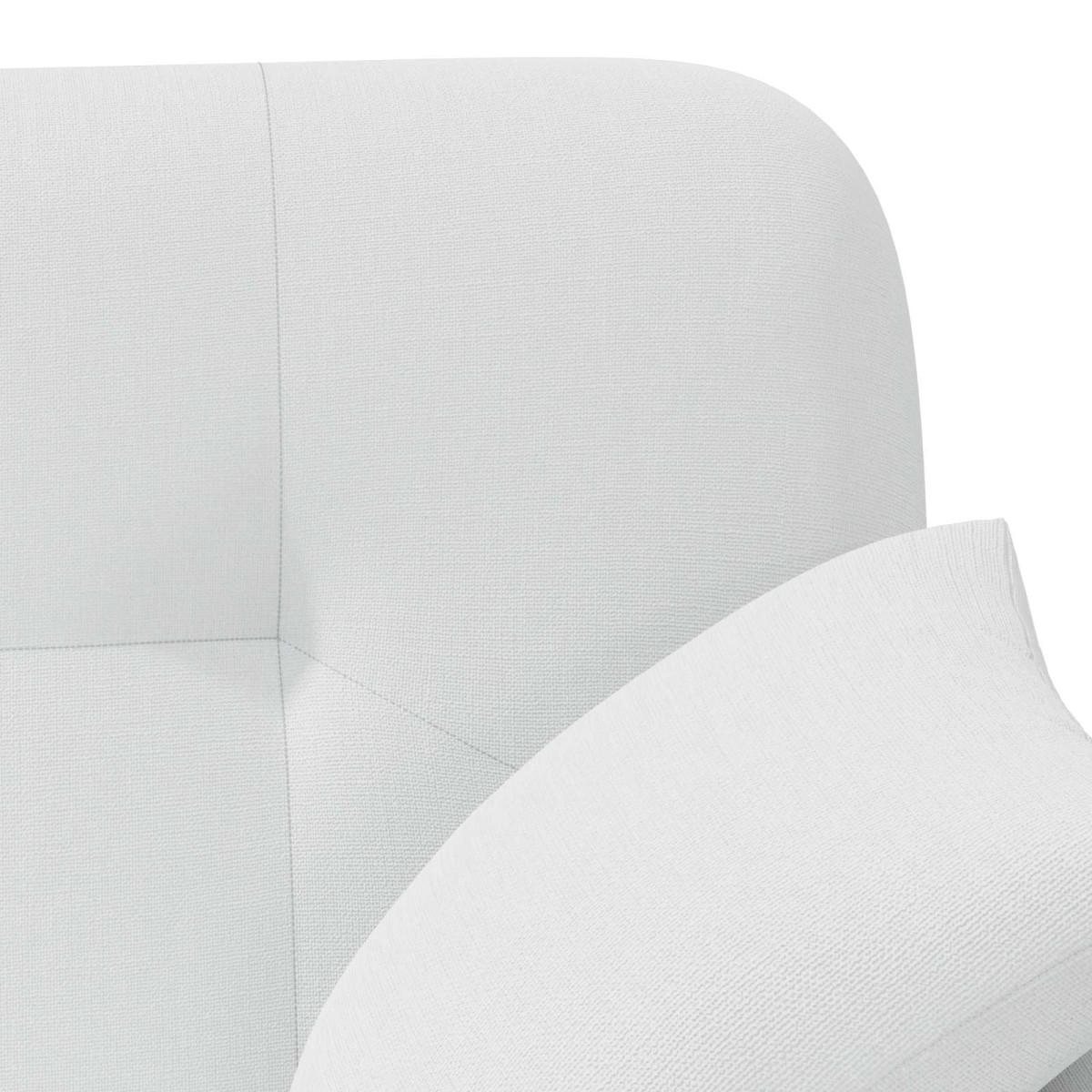 vidaXL Love seat με κουμπιά Λευκό 120 x 65 x 79 εκ Ύφασμα