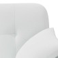 vidaXL Love seat με κουμπιά Λευκό 120 x 65 x 79 εκ Ύφασμα