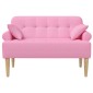 vidaXL Love seat με κουμπιά Ροζ 120 x 65 x 79 εκ Ύφασμα
