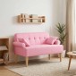 vidaXL Love seat με κουμπιά Ροζ 120 x 65 x 79 εκ Ύφασμα