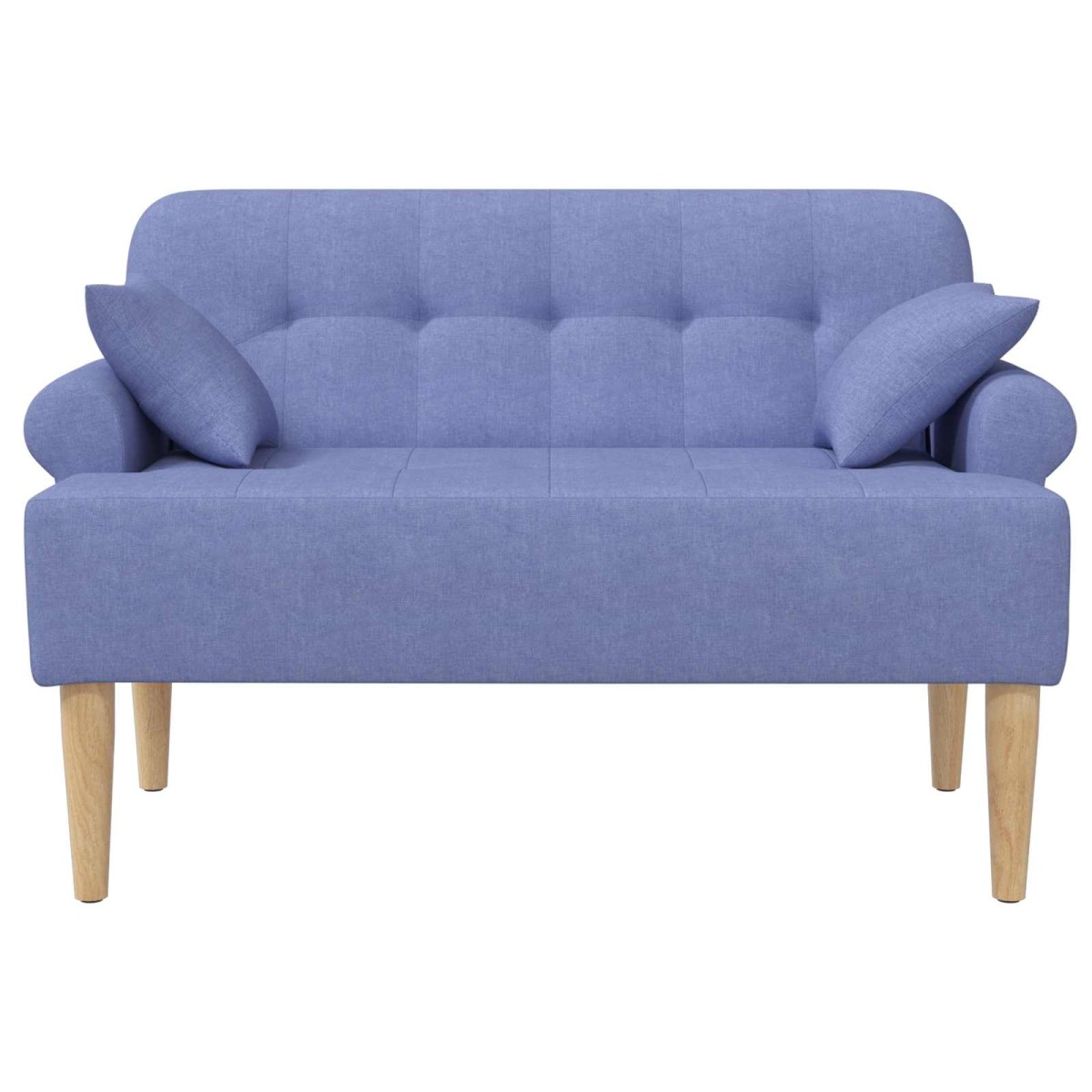 vidaXL Love seat με κουμπιά Μπλε τζην 120 x 65 x 79 εκ Ύφασμα