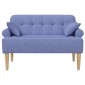 vidaXL Love seat με κουμπιά Μπλε τζην 120 x 65 x 79 εκ Ύφασμα